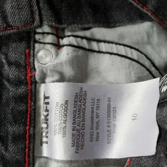 Truckfit Youth Boys 10 Black Jeans Denim Shorts - Picture 3 of 8